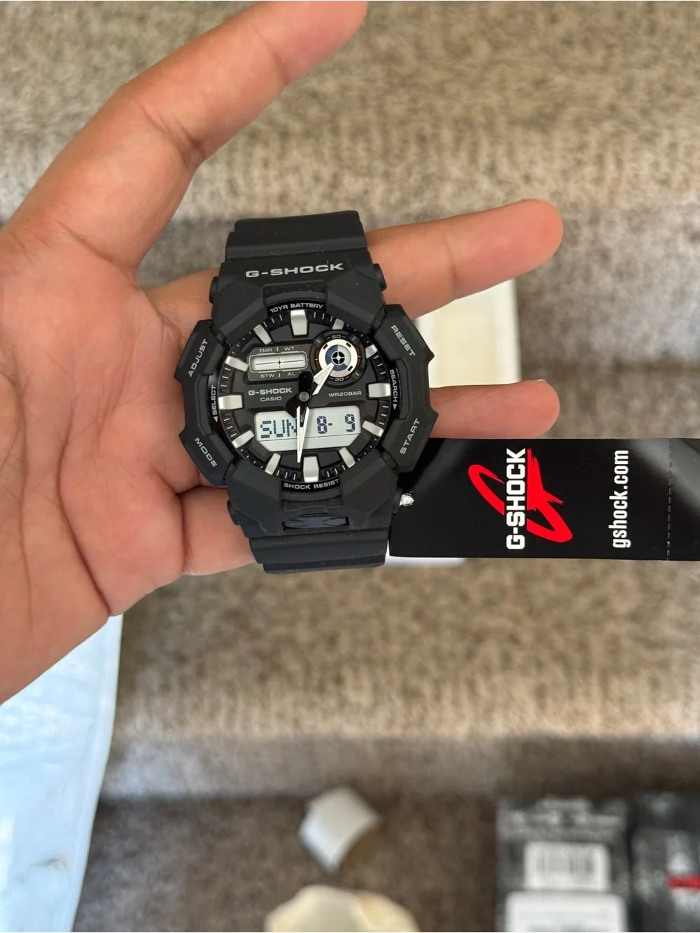 G-SHOCK Casio Black Rugged Analog-Digital Watch Mens